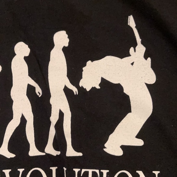 GUITAR EVOLUTION VINTAGE GILDAN SOFTSTYLE ACTIVEWEAR MEN’S LARGE BLACK T-SHIRT - Picture 3 of 5